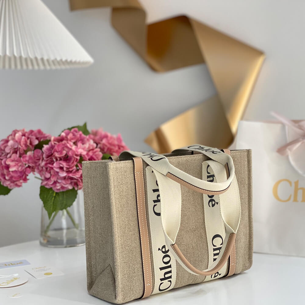 Chloe  Woody tote bag in linen