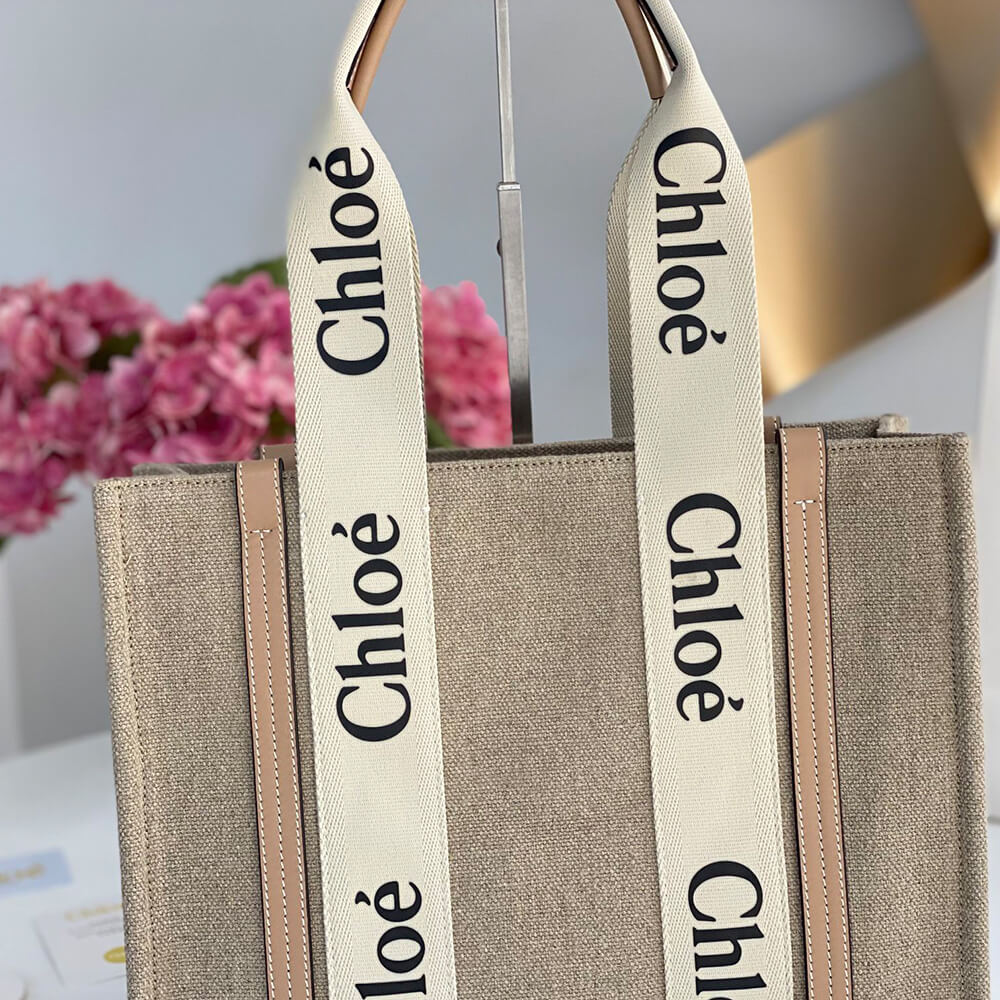 Chloe  Woody tote bag in linen