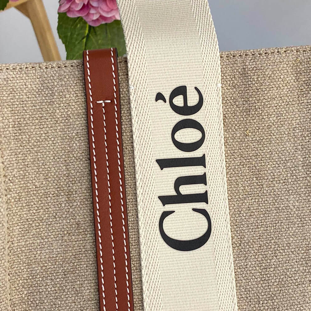 Chloe Woody tote bag in linen