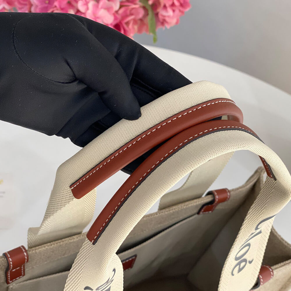 Chloe Woody tote bag in linen