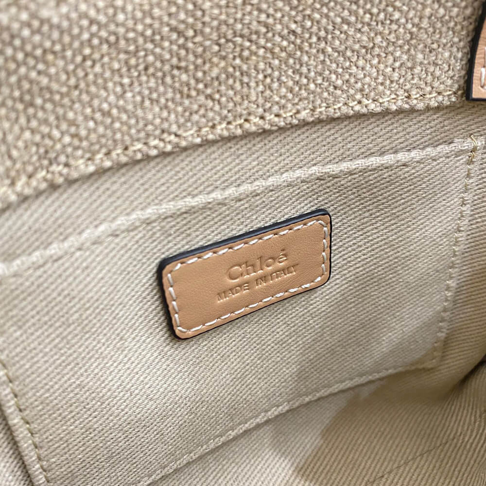 Chloe Mini Woody tote bag in linen